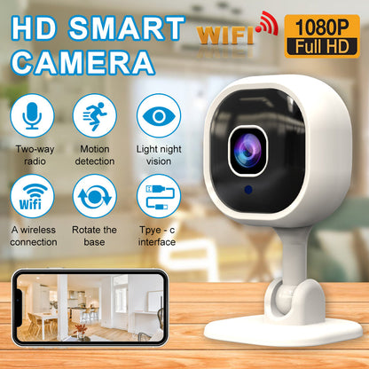 WLAN HD Sicherheitskamera Innen – 360° schwenkbar, Nachtsicht, Bewegungserkennung, Zwei-Wege-Audio, 64GB, für Zuhause & Büro