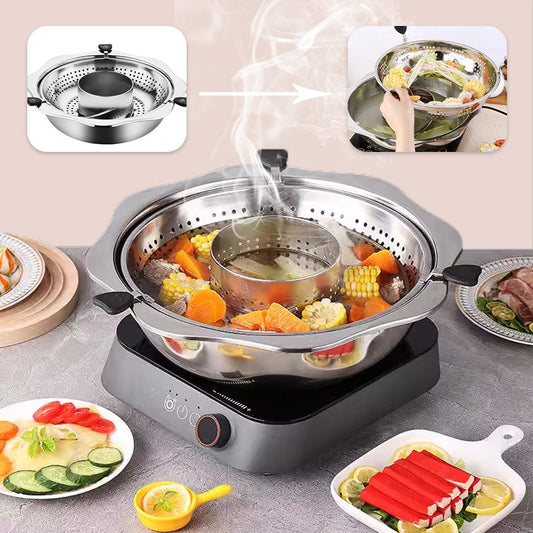 Rotierender Hebe-Drainagekorb aus Edelstahl für Hot Pot