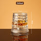 360° Drehbarer Whisky-Glasbecher – Rotierendes Kristallglas mit Prägung