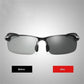 Photochrome polarisierte Sonnenbrille  – selbsttönend, Tag & Nacht, Al-Mg-Rahmen, für Autofahren, Sport & Outdoor