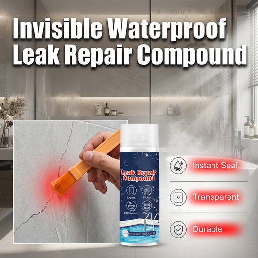 Wasserdichte Leckage-Reparaturmasse mit Pinsel – transparent, sofortige Abdichtung, für Dach, Wand, Rohr & Fliesen