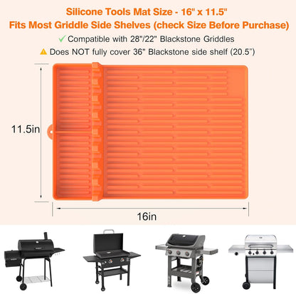 ❄️ Sommerfrische 50 % Rabatt! 🍖 Silikon-Grillmatte mit Tropfauffang – Hitzebeständige Werkzeugablage für Küche & Grill