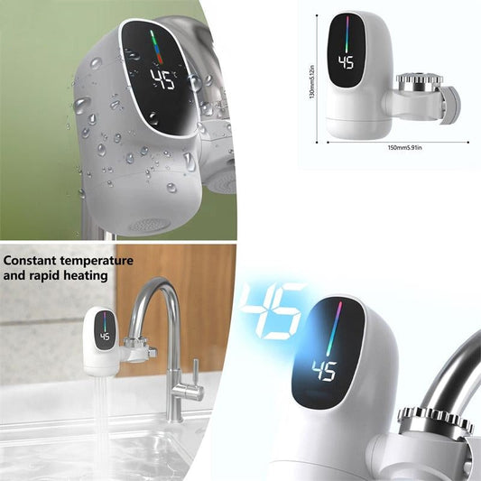 Armatur-Durchlauferhitzer 3400W mit Digitalanzeige – Sofortiges Warmwasser, einfache Montage, für Küche & Bad