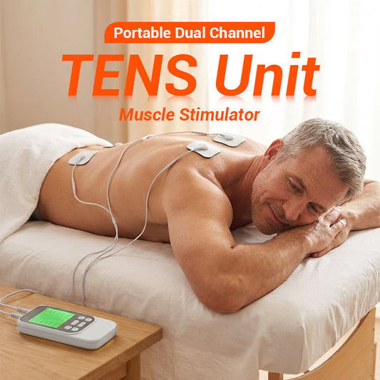 TENS Muskelstimulator wiederaufladbar – 10 Modi, 2 Kanäle, 30 Intensitätsstufen, LCD-Display