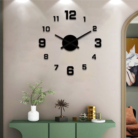3D Acryl Wanduhr DIY – lautlos, leuchtend, selbstklebend, für Wohnzimmer & Schlafzimmer