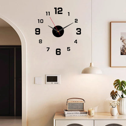 3D Acryl Wanduhr DIY – lautlos, leuchtend, selbstklebend, für Wohnzimmer & Schlafzimmer
